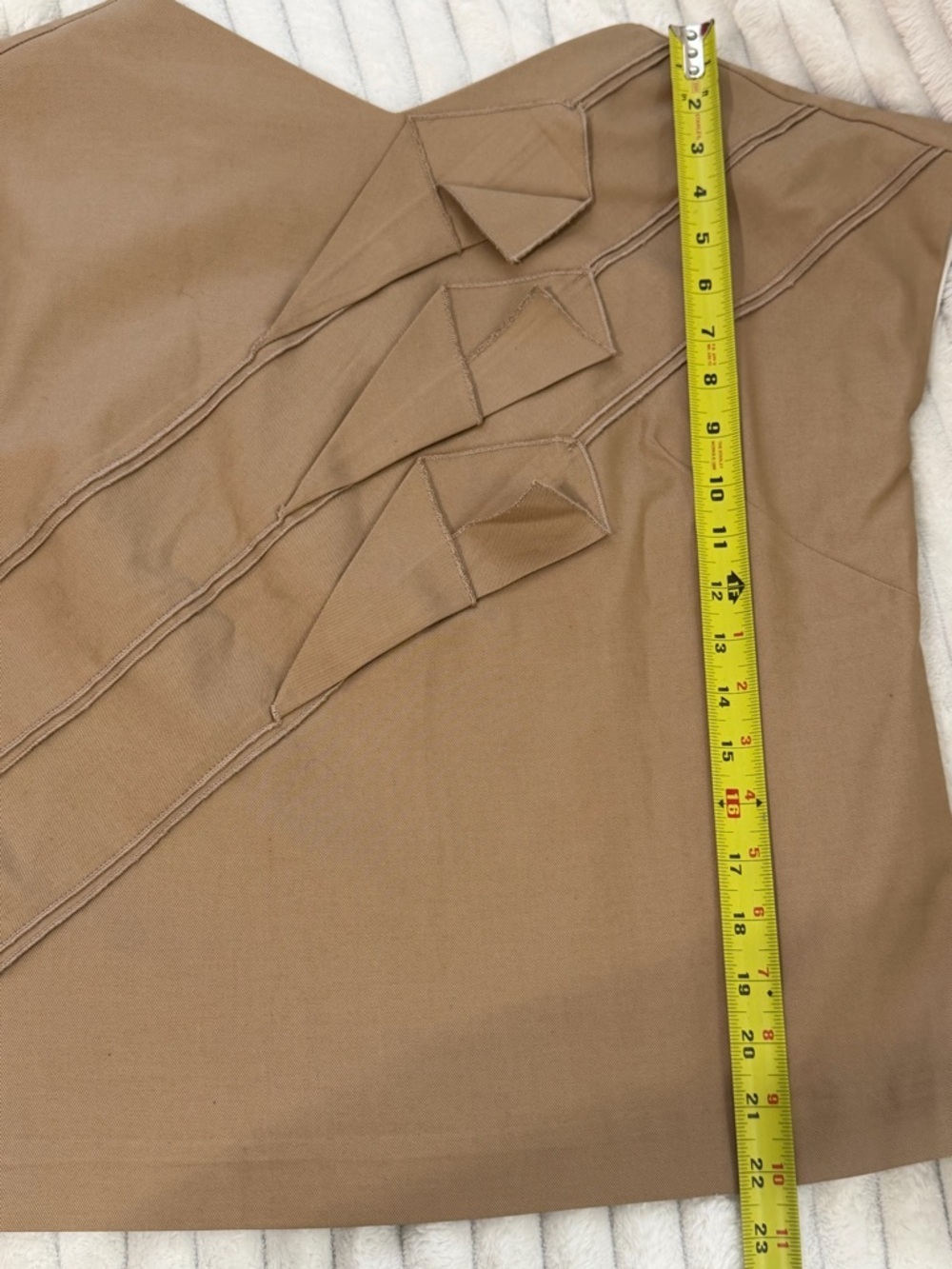 WHO'S THAT Architectural Origami Pleated Top Size Small Camel Tan Avant Garde - Picture 4 of 6